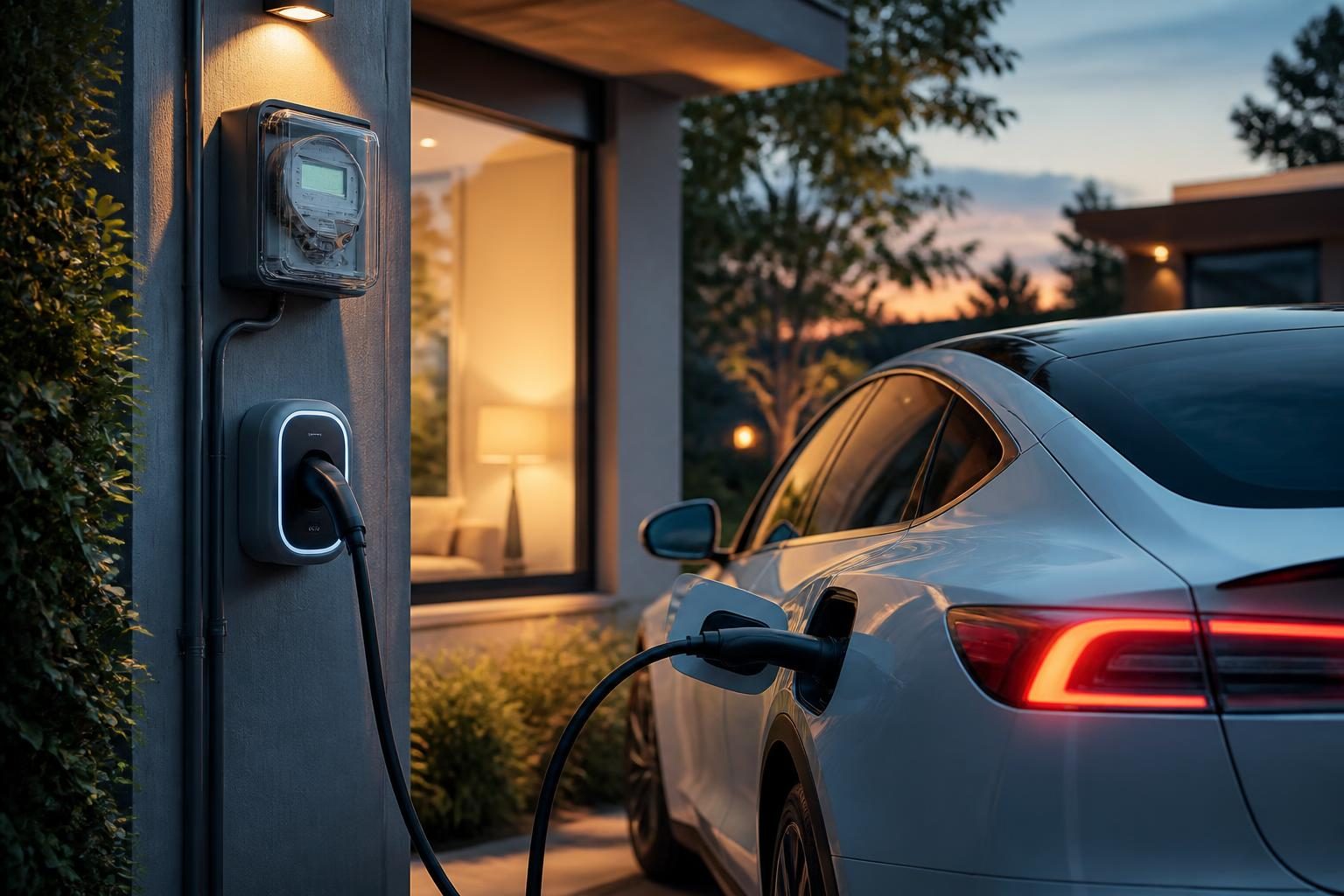 Elektrikli araç ev şarjı elektrik sayacı abonelik için ev panosu ve wallbox kontrolü