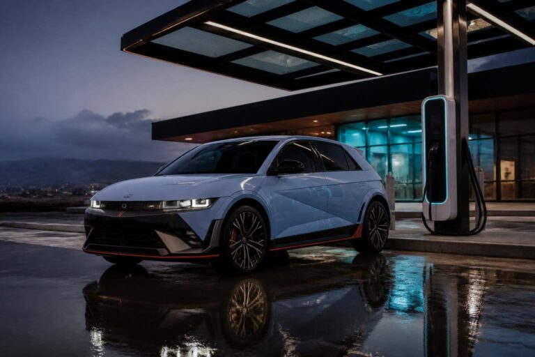 Hyundai Ioniq 5 N Türkiye incelemesi için pistte viraj alan elektrikli otomobil